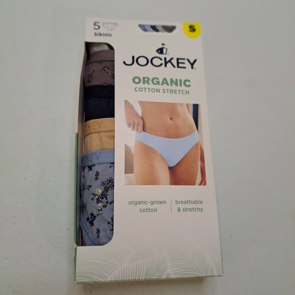 Jockey Womens Underwear S Blue Organic Cotton Stretch 5Pk 1913-196